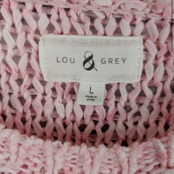 SOLD!  LOU & GREY Sleeveless Crochet Top Pink - Picture 2 of 3